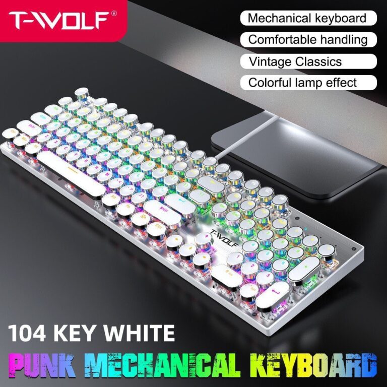 KEYBOARD T-WOLF T75 Phím cơ Punk mạ bạc Led USB-vi-tinh-hoang-vu-tuy-hoa-phu-yen-1