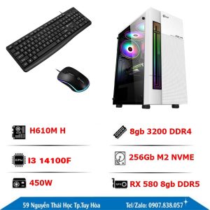 PC HVI3-13100F GAMING (I3-13100F/8Gb/256Gb/RX580-8Gb/450W) (Sao chép)